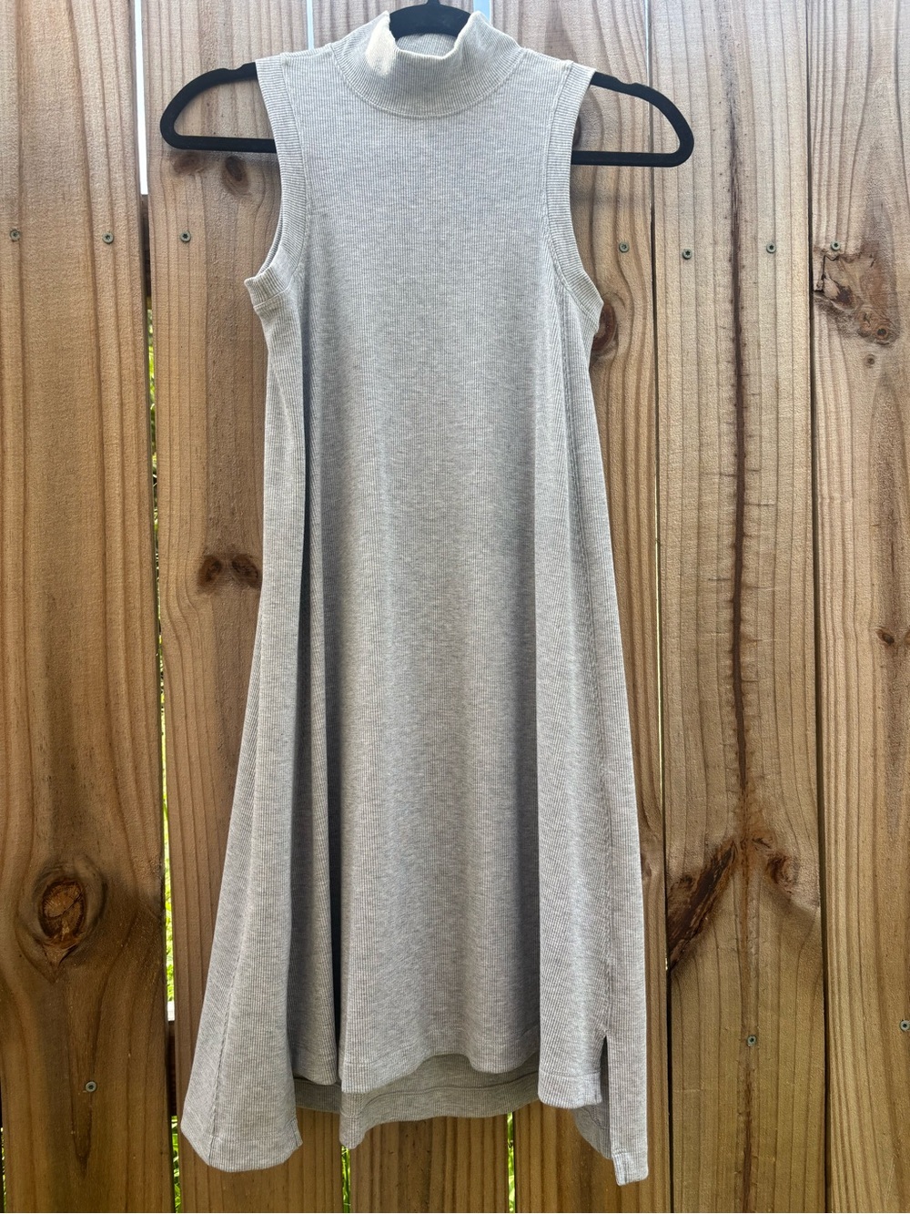 Lululemon Gone for Week Gray Dress Side Slits Ribbed Travel  Sporty Womens XS